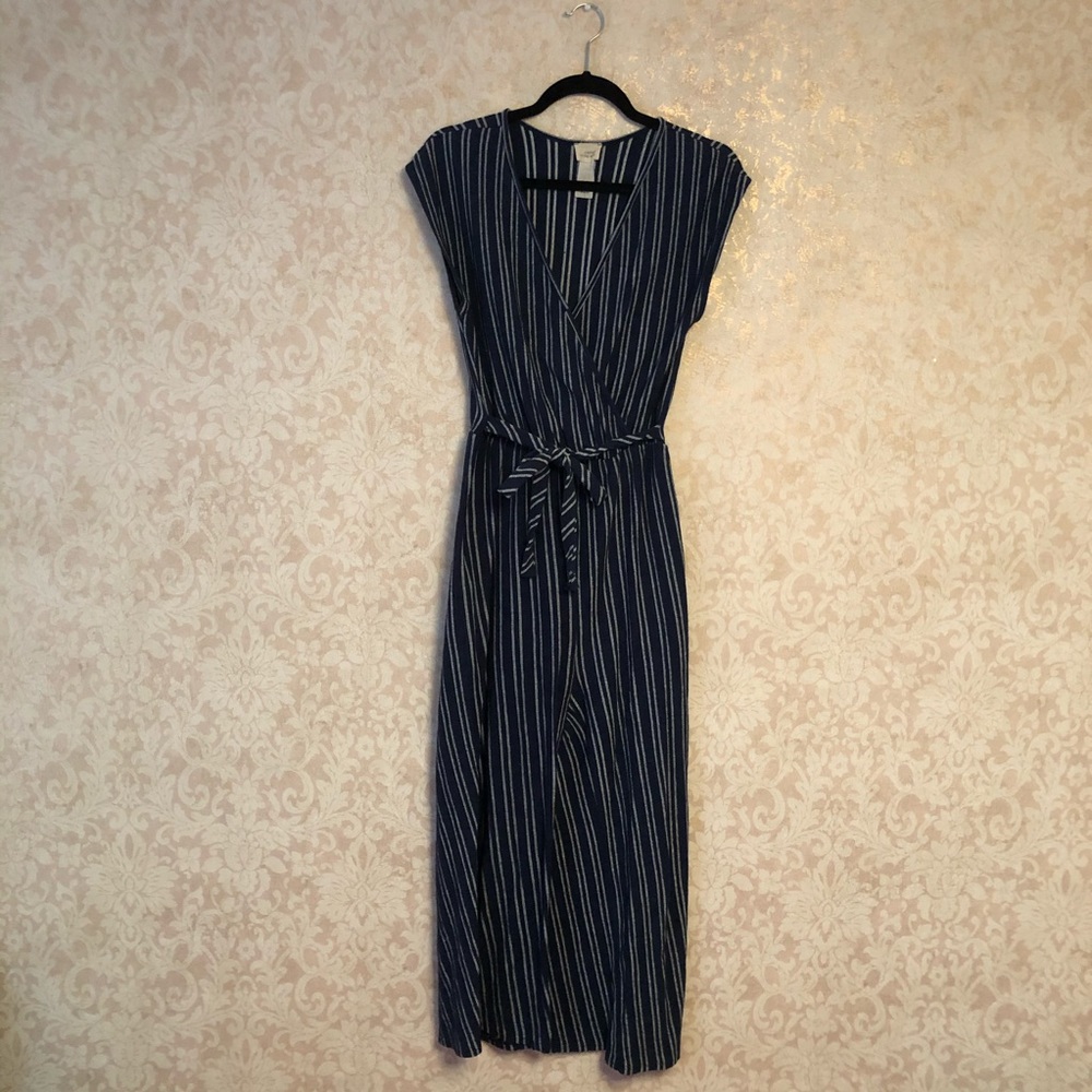 navy striped jumpsuit